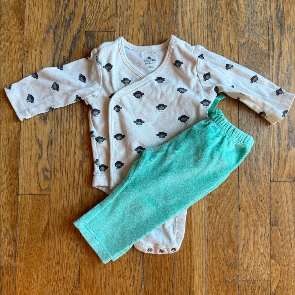 GAP Baby Bodysuit with Monkey Print